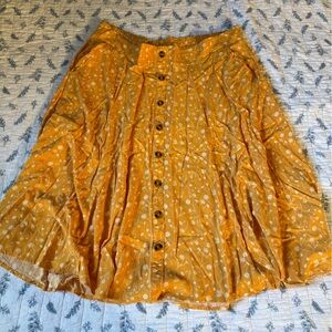 Torrid Mustard Floral Button-Down Skirt